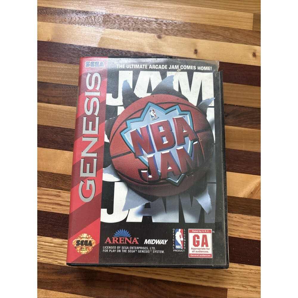 Sega Genesis NBA Jam Original Case and Cartridge. Arena Video Game NBA 1994